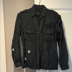 Rails Faded Black Utility Jacket with Star Details